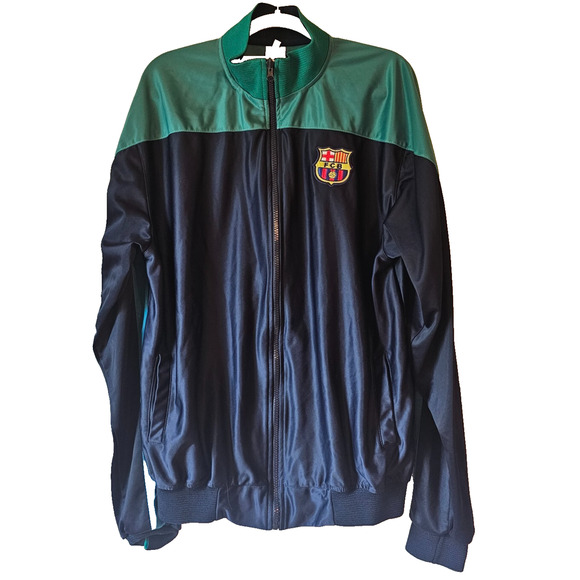 Barcelona Campions League Zip Up Jacket Embroidery Made in Peru Size Large - Picture 1 of 12